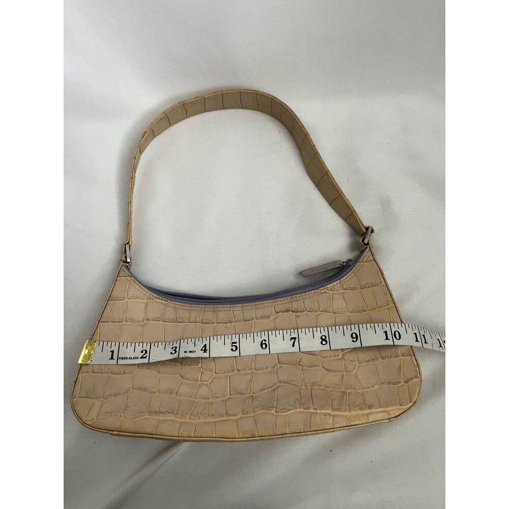 Kenneth Cole Cream Beige Croc Y2K Shoulder Bag Lilac Purple Classic Handbag Cute - Picture 7 of 10